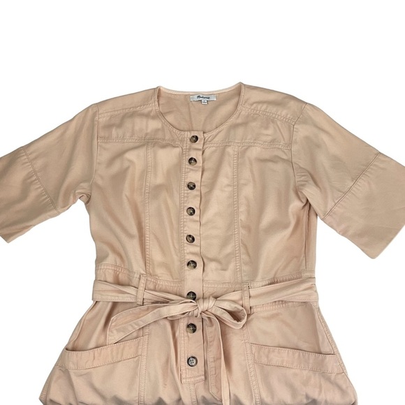 Madewell Top-Stitched Coverall Jumpsuit Bashful Blush Sz 2 - Picture 15 of 16